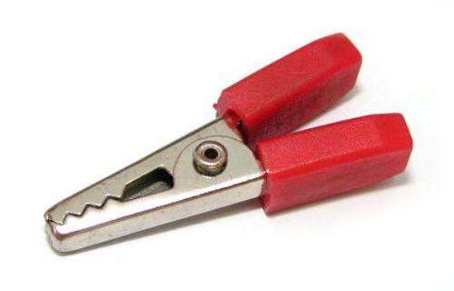 Alligator Clip with Molded Handle Small Red
